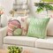 Set of 4 Happy Easter "Hunny Bunny" Green Throw Pillow Covers – 18" x 18" Spring Cushion Cases for Sofa & Couch